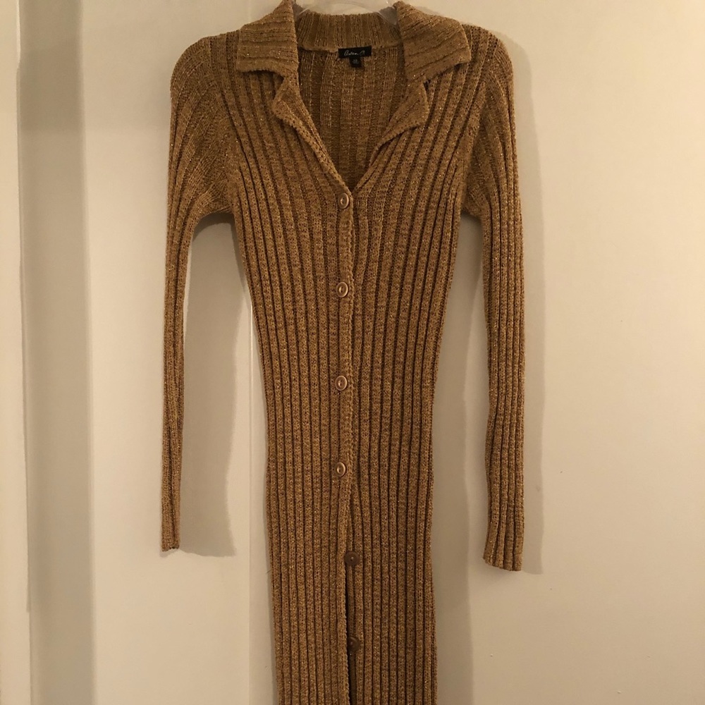 Gold Metallic Maxi Sweater